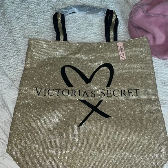 BNWT Victoria’s Secret tote in gold & black - Picture 1 of 5